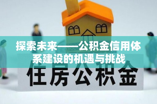 项城探索未来——公积金信用体系建设的机遇与挑战